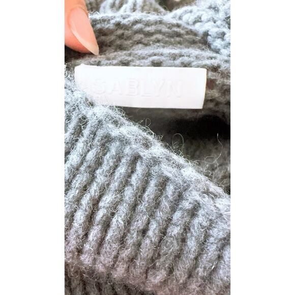 sablyn lula turtleneck cashmere sweater gray M - Picture 9 of 10